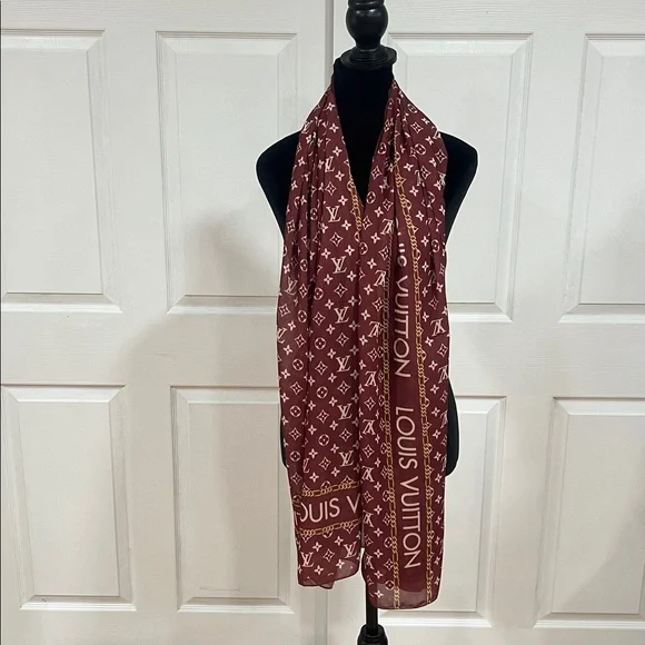 (( not authentic))NEW❤️LV Chiffon Shawl - Picture 7 of 17
